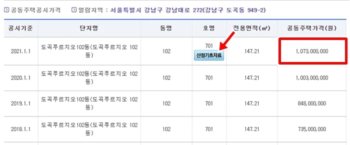국토부 아파트 공시지가 조회 방법