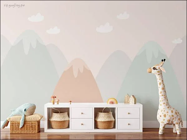 벽에-산이-그려진-아이방